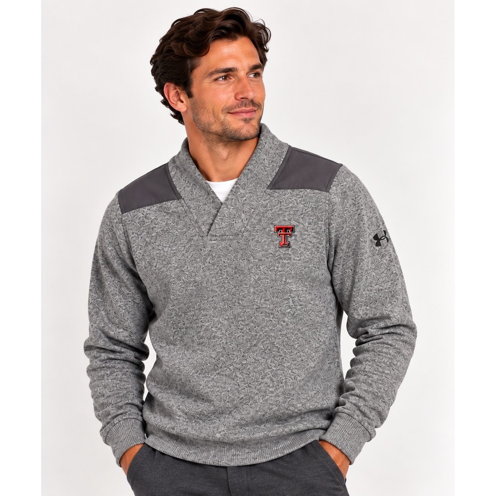 Under Armour Texas Tech Red Raiders Pullover Sweater Gray Men's Small Loose
